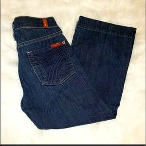 7 FOR ALL MANKIND CROP DOJO Denim Blue Jeans 25